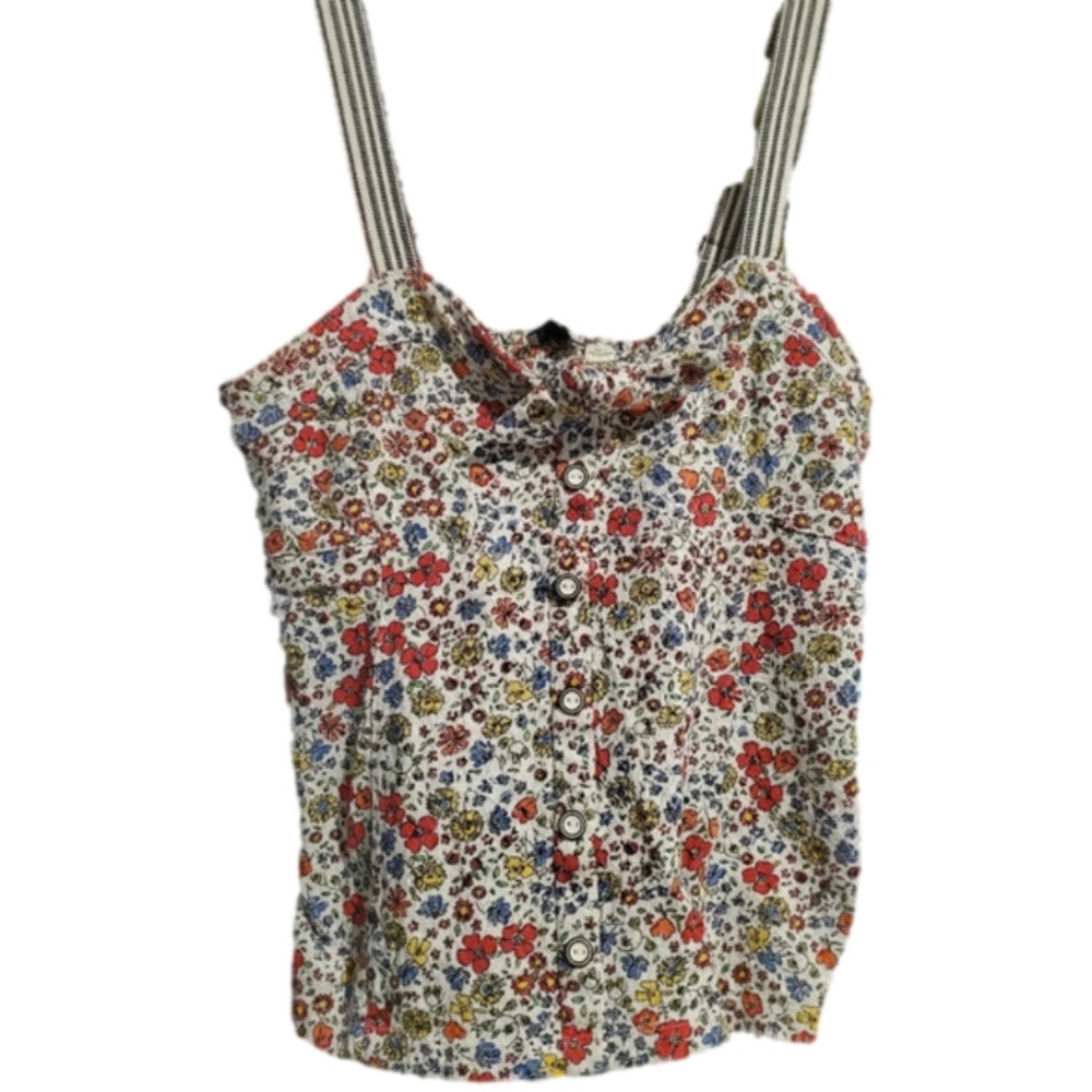 ANTHROPOLOGIE Postmark floral tank womens size small EUC L9